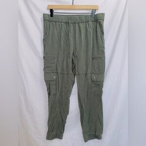 Banana Republic Lyocell High Waisted Pull On Elastic Stretch Waist Cargo Pants